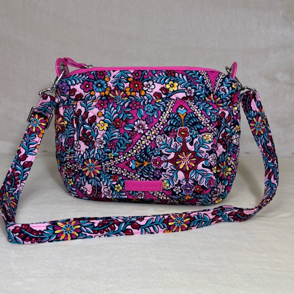 VERA BRADLEY Carson Mini Shoulder Bag Pretty Pink Floral Crossbody NWT